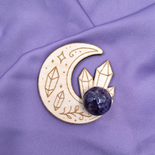 Crystal Moon Stone Sphere Stand