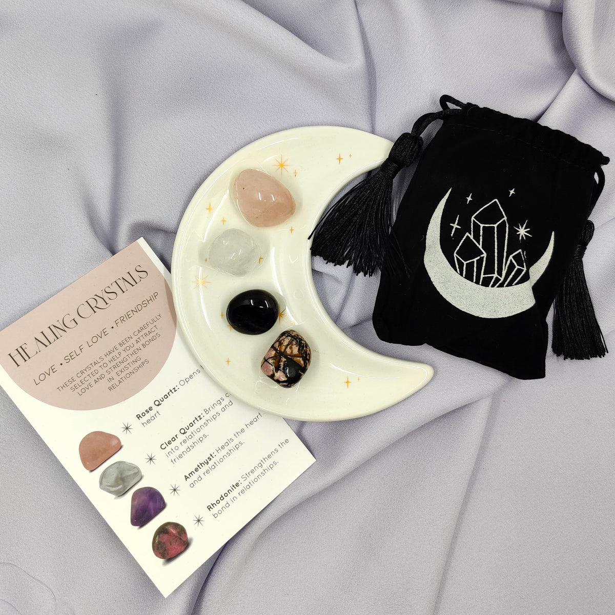 LOVE Crystal Set with Half-Moon Dish