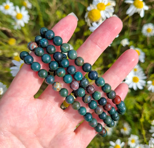 Bloodstone Beaded Bracelet 6 mm