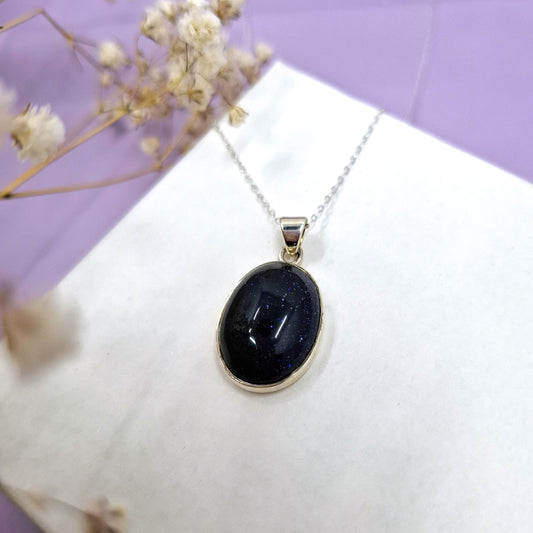 Blue goldstone pendant