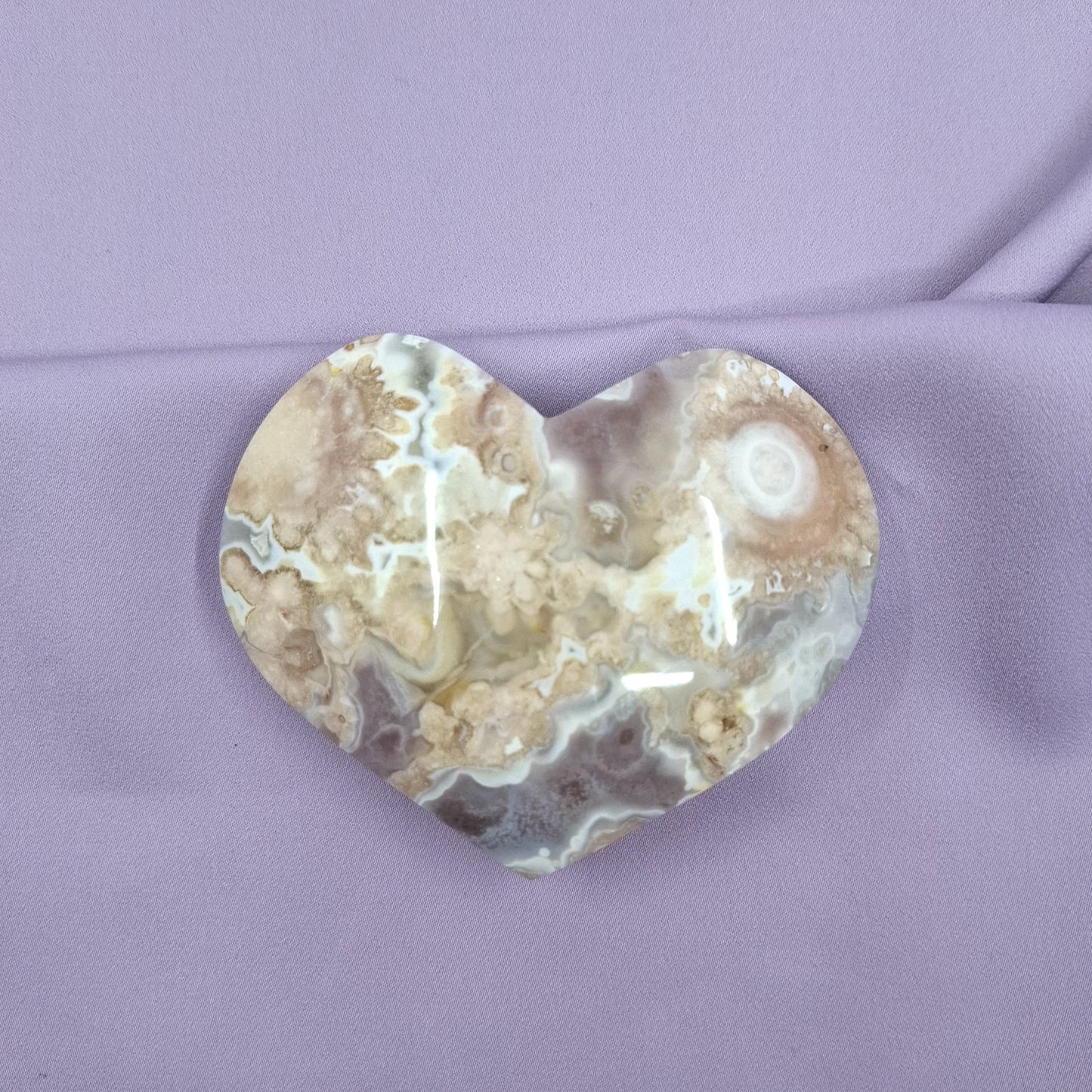 Flower agate x amethyst heart | W 262g