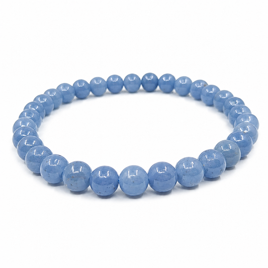 Angelite Beaded Bracelet 6 mm