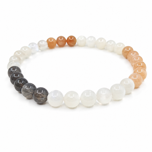 Moonstone Mix Beaded Bracelet 6 mm