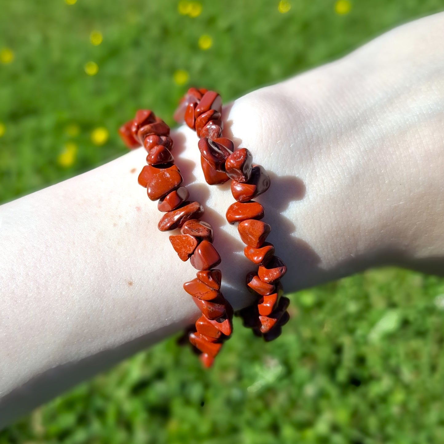 Roter Jaspis-Splitterarmband