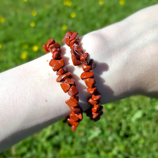 Red Jasper Chip Bracelet