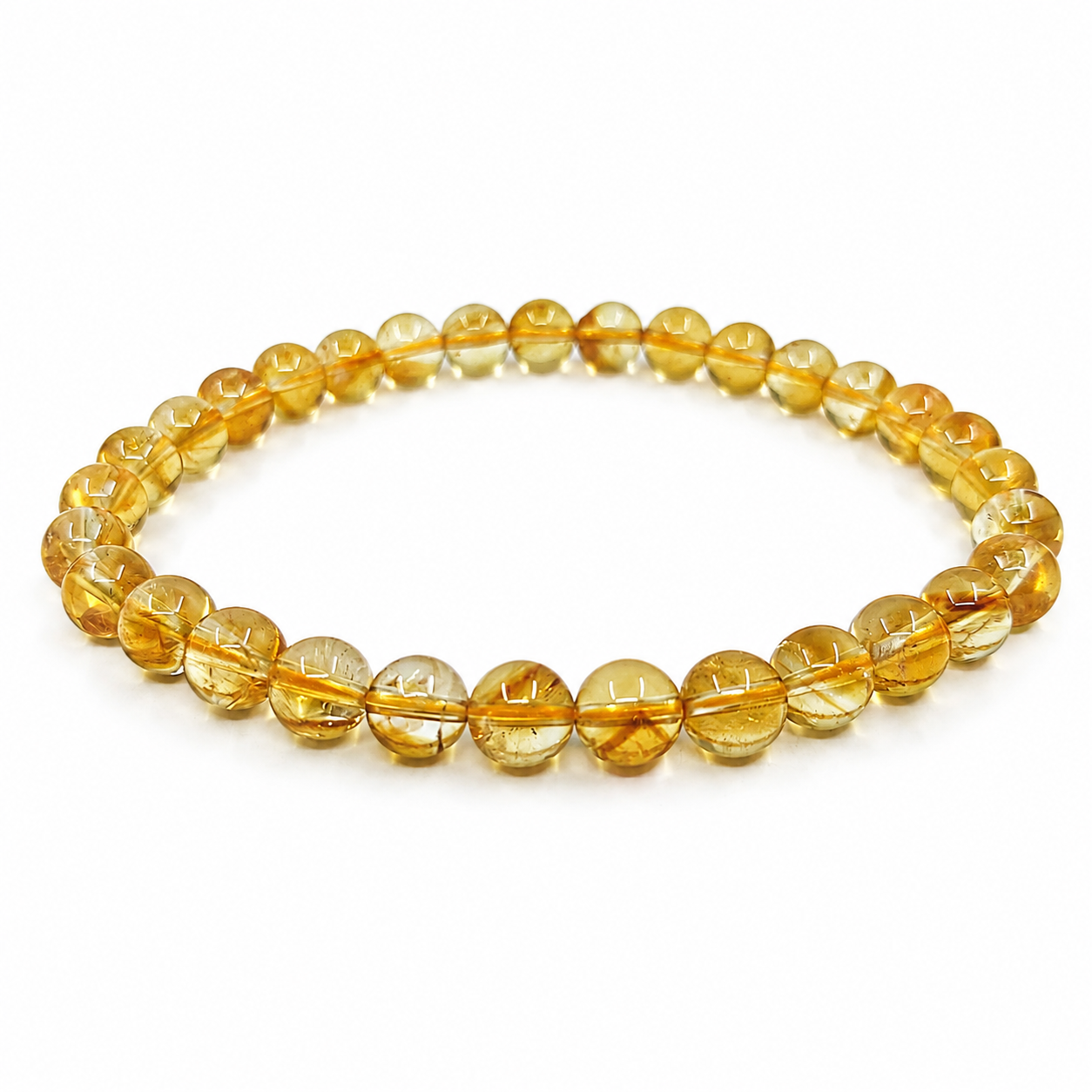 Citrine Beaded Bracelet 6 mm