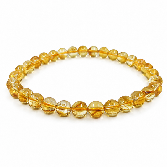 Citrine Beaded Bracelet 6 mm