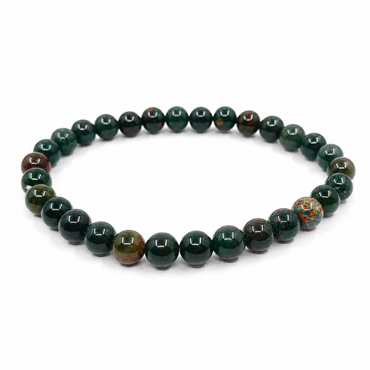 Bloodstone Beaded Bracelet 6 mm