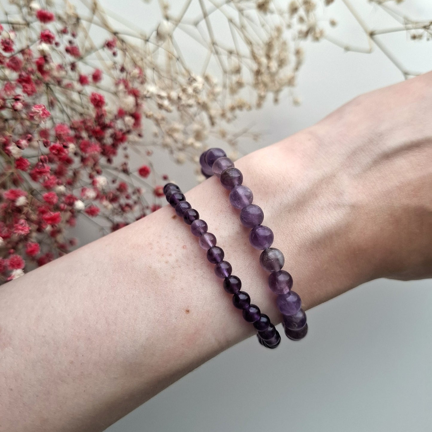 Amethyst-Perlenarmband