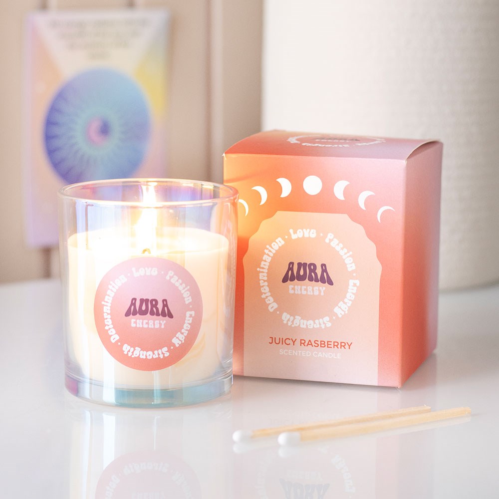 Aura Energy Juicy Raspberry -kynttilä