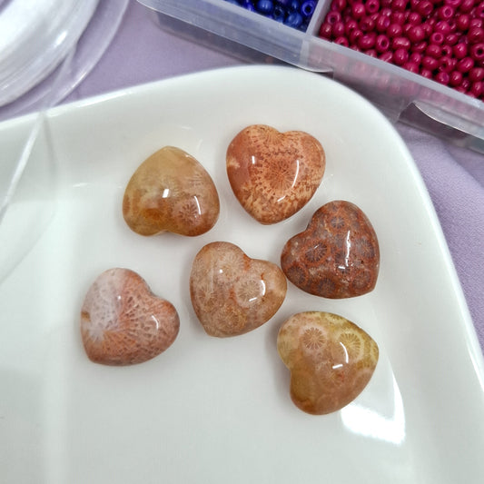 Heart Bead | Coral Jasper