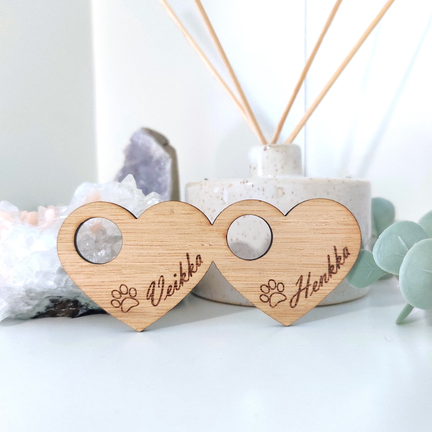 Personalised Crystal Sphere Stand | Small Heart