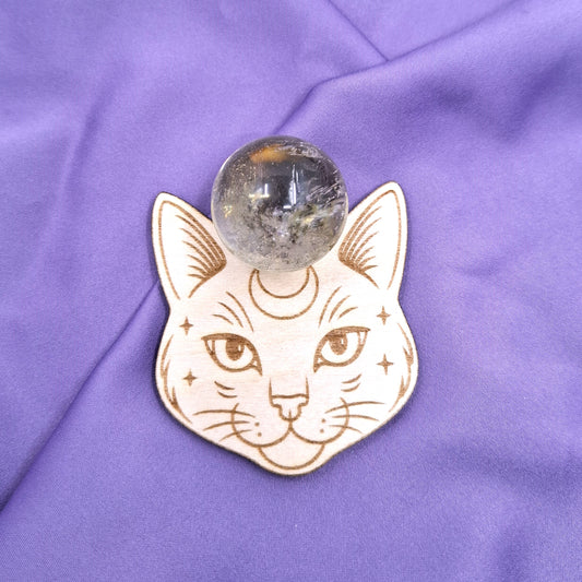 Amethyst Cat Crystal Ball Stand