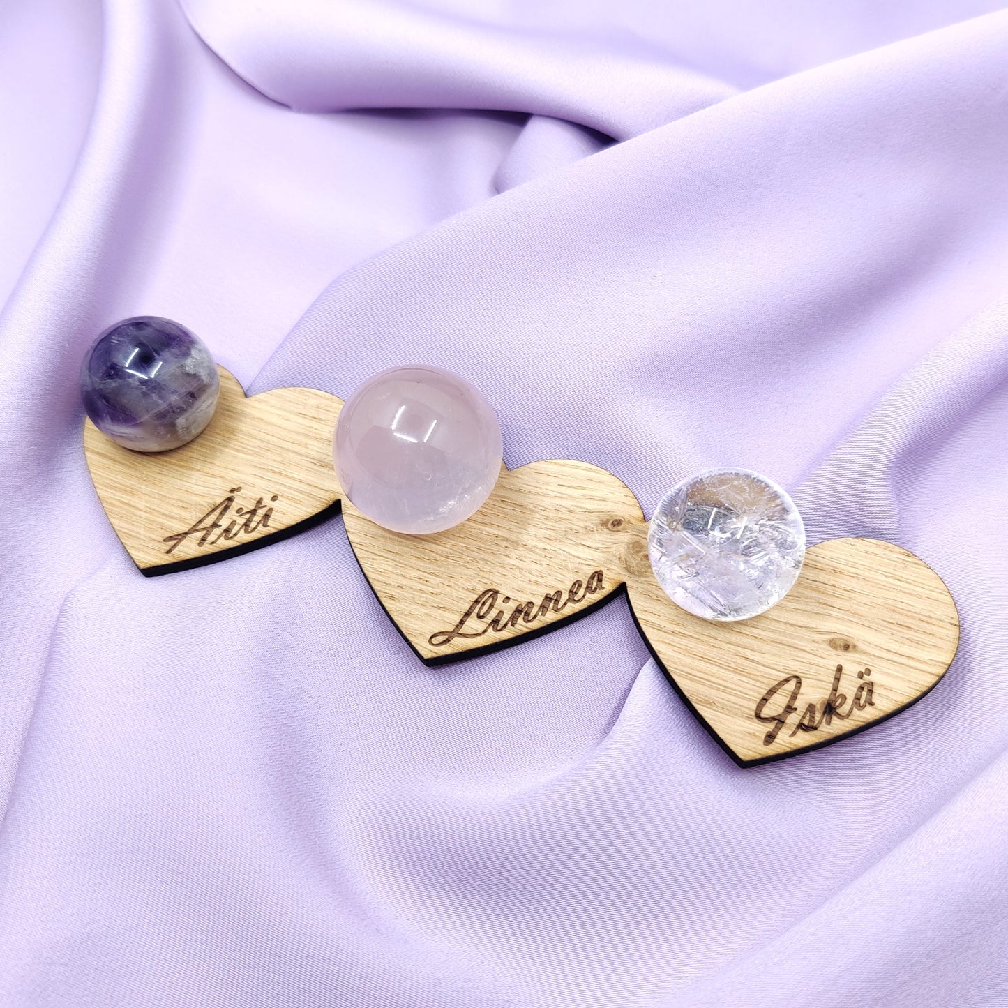 Personalised Crystal Sphere Stand | Small Heart