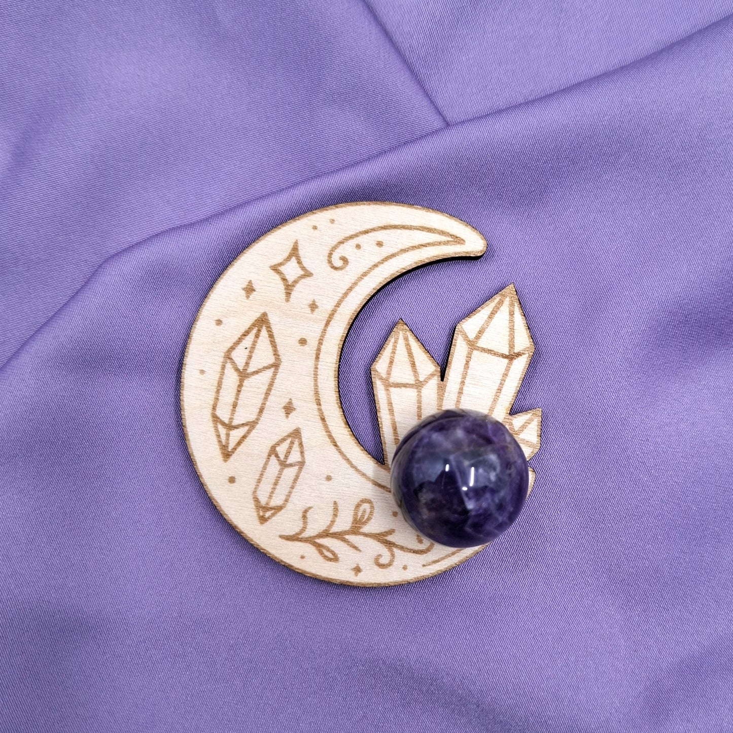 Crystal Moon Stone Sphere Stand