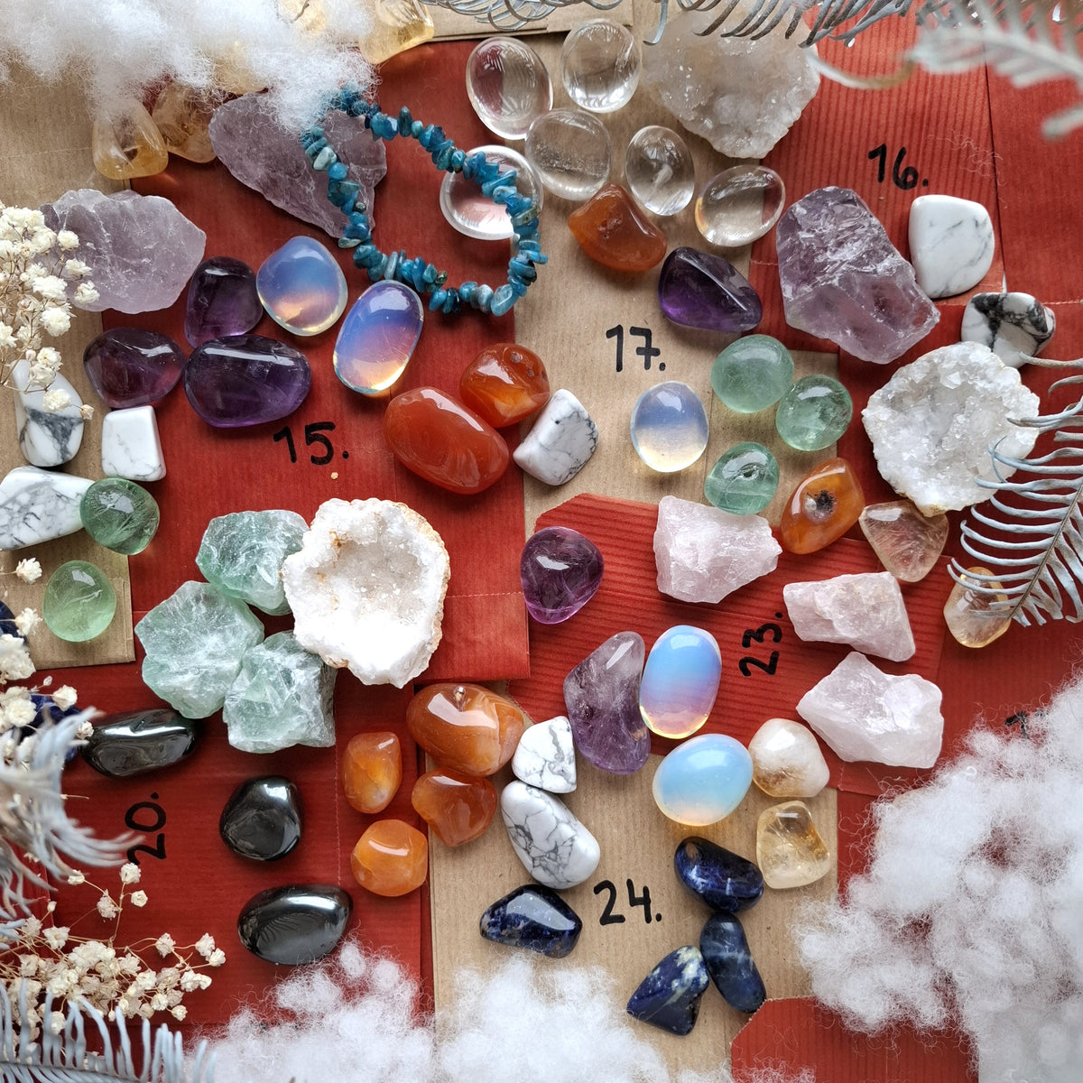 Amethyst Cat Crystal Mix-julkalender – 24 luckor