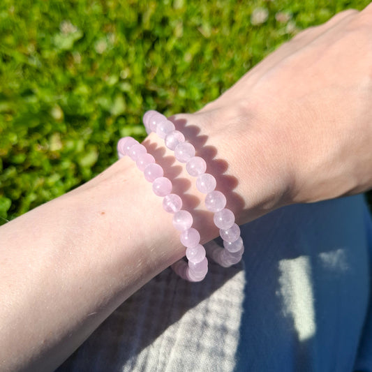 Kunzite Beaded Bracelet 6 mm