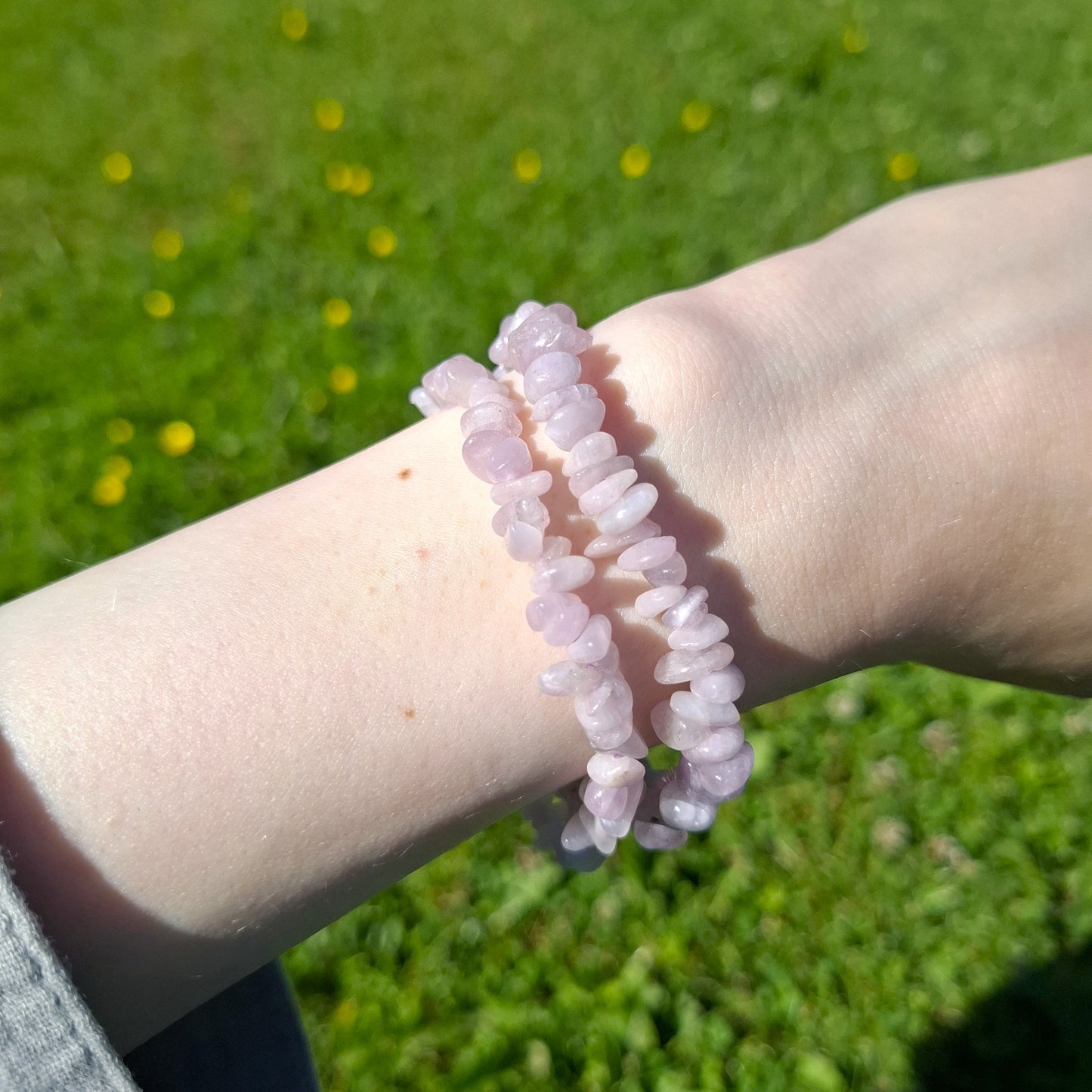 Kunzit-Splitterarmband