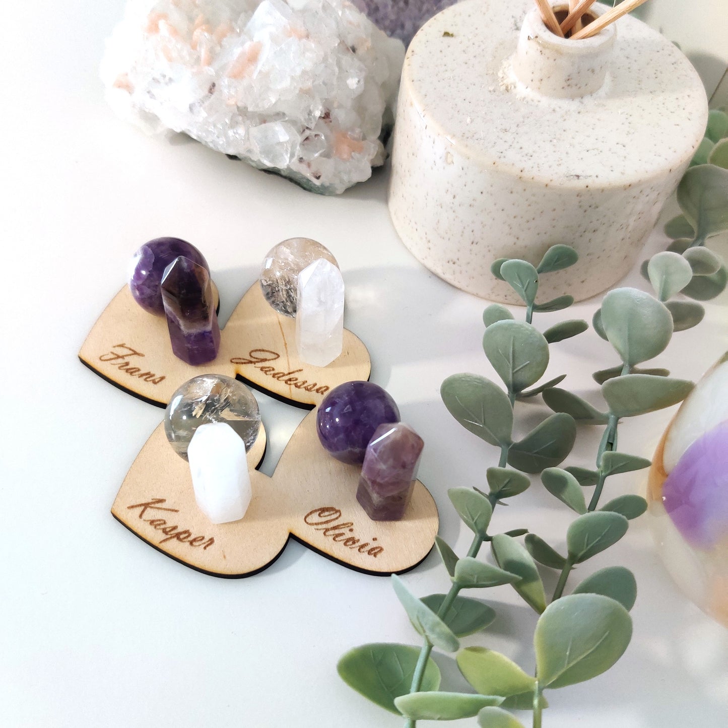 Personalised Crystal Sphere Stand | Small Heart