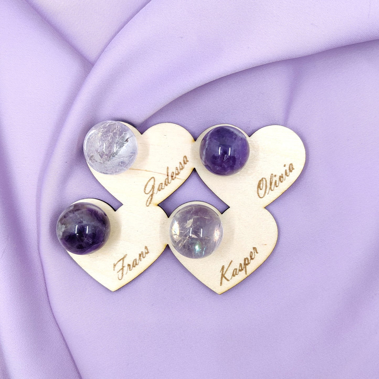 Personalised Crystal Sphere Stand | Small Heart
