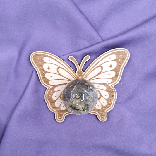 Butterfly Stone Ball Stand