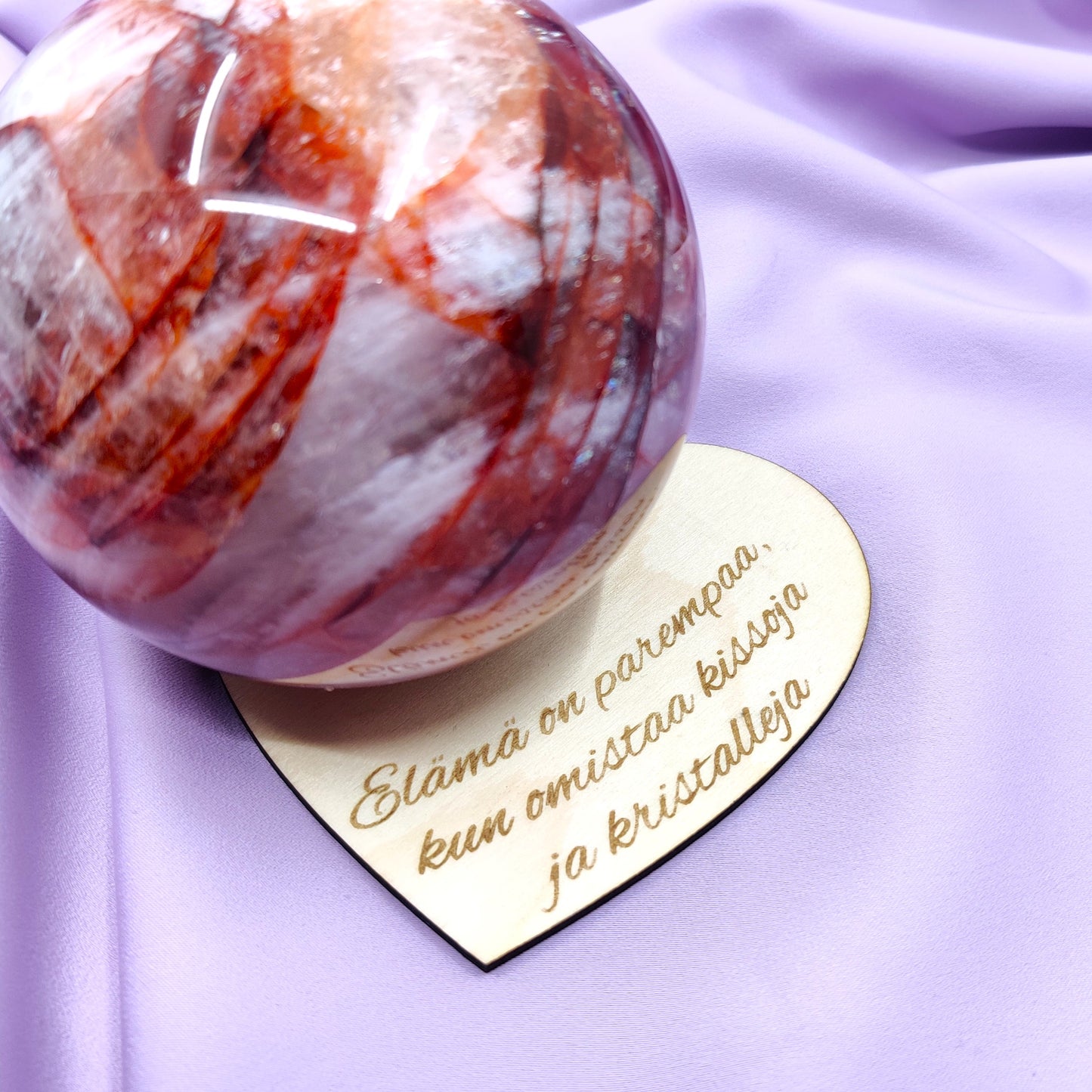 Personalised Crystal Sphere Stand | Large Heart