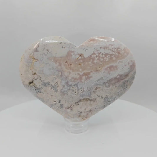Flower Agate & Amethyst Heart | J 421 g