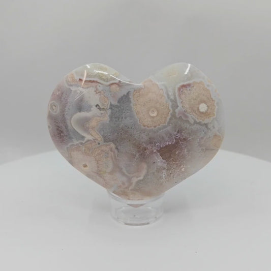 Flower Agate & Amethyst Heart | B 262 g