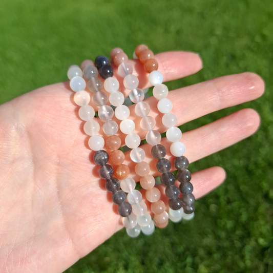 Moonstone Mix Beaded Bracelet 6 mm