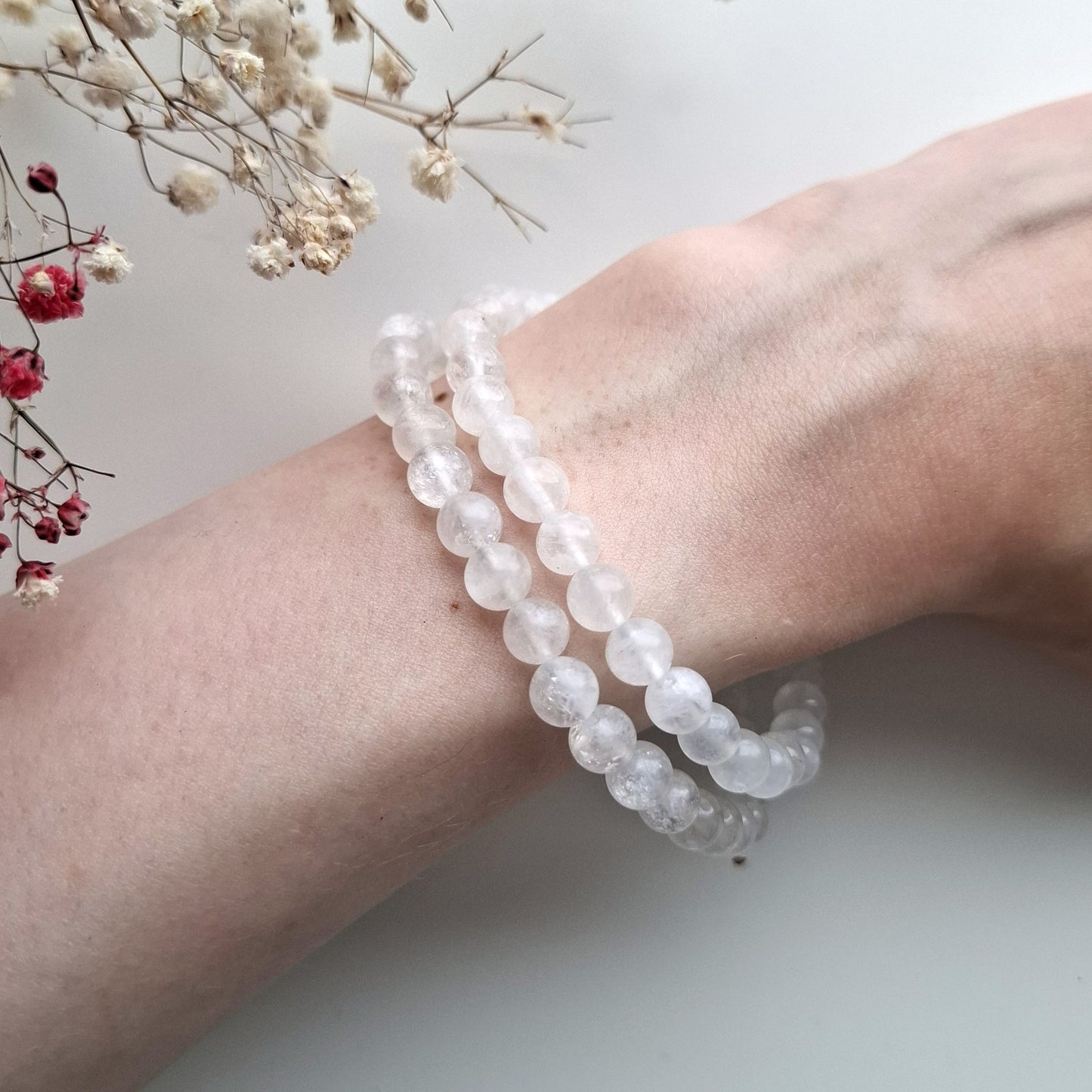 Regenbogen-Mondstein-Perlenarmband