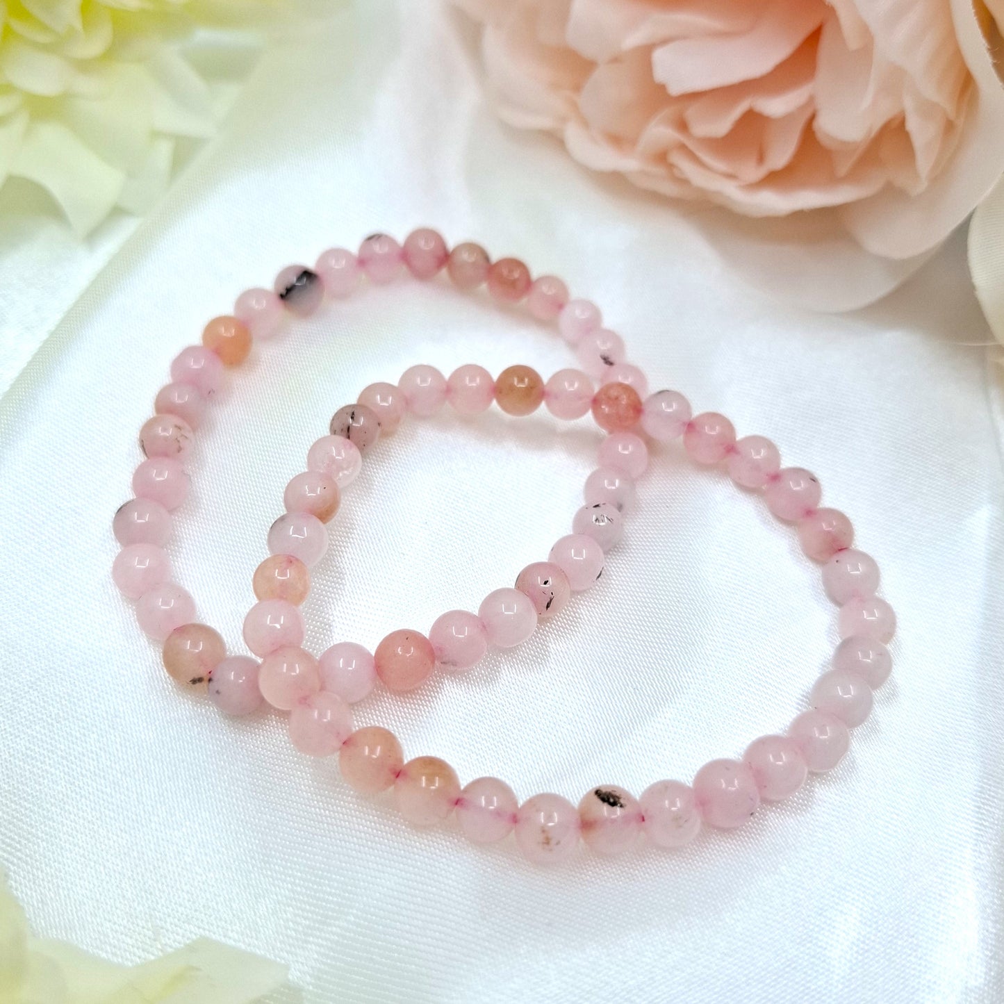 Pink Opal Beaded Bracelet 6 mm
